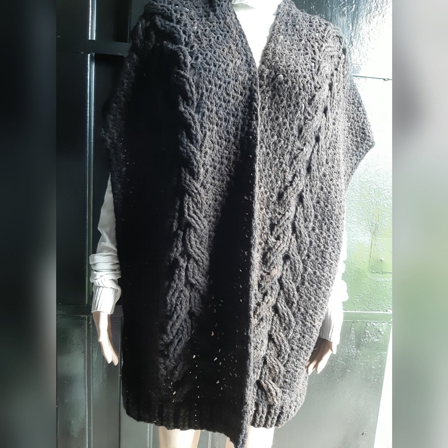 Ruana Cabled Wrap Wool2Wear™